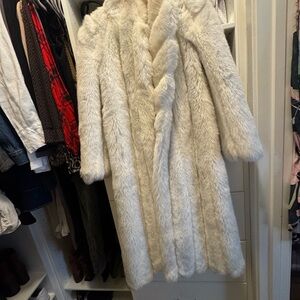 Vintage White Faux Fur Coat